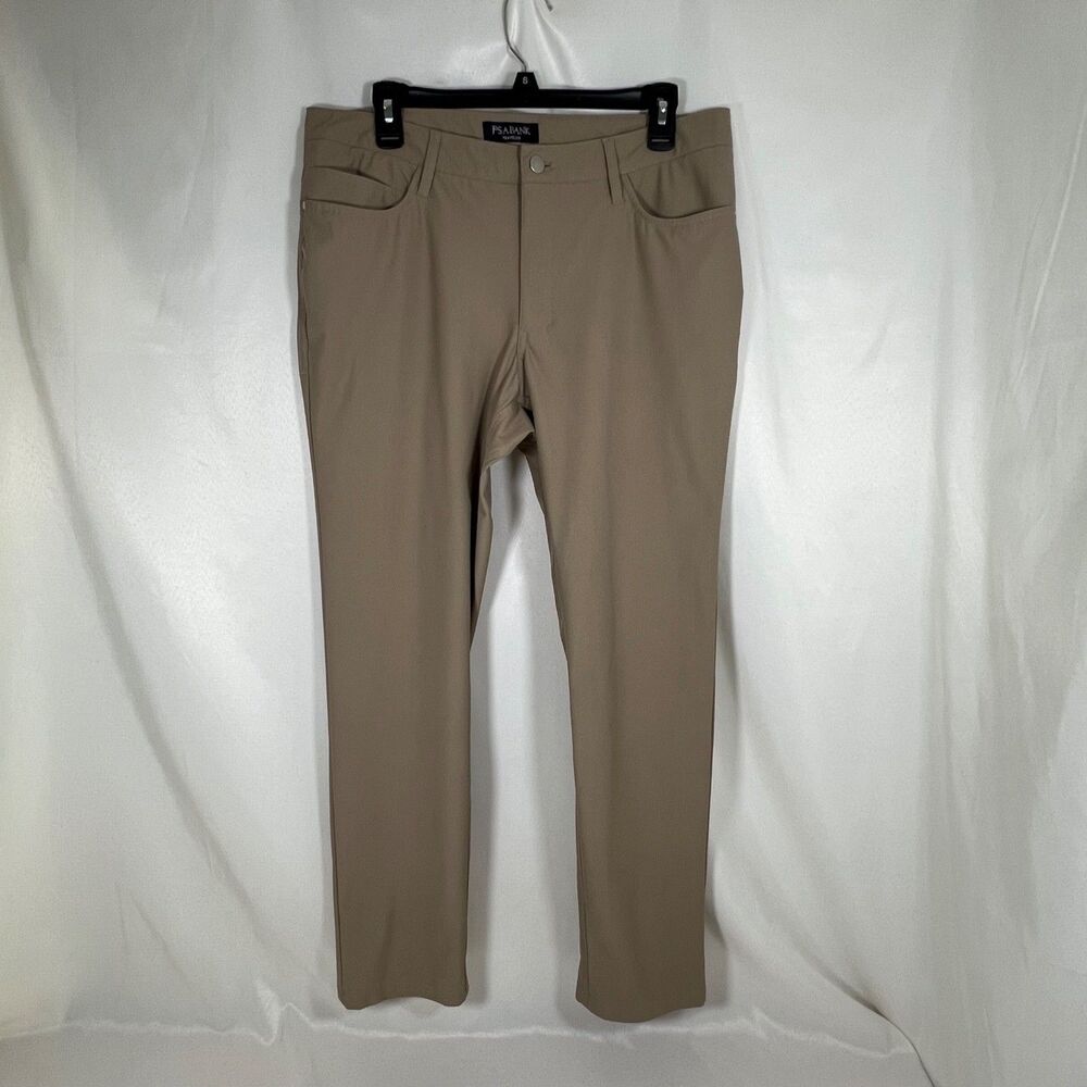Jos. A. Bank Traveler Slim Fit 5-Pocket Technical Pants Tan Khaki Men's 33x30